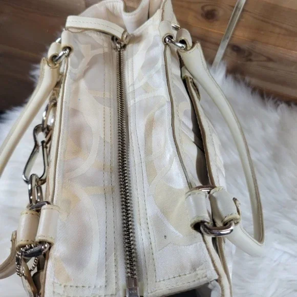Coach Sand & Tan Hamptons Optic Signature Carryall Tote